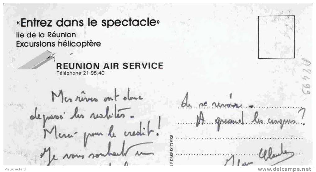 CPSM.  ILE DE LA REUNION. EXCURSIONS HELICOPTERE. REUNION AIR SERVICE. - Hélicoptères