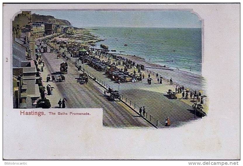 ENGLAND - SUSSEX -HASTINGS - THE BATHS PROMENADE  In 1900 - Hastings