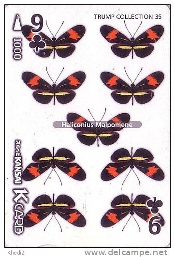 Carte à Jouer Japon - Série 35/54 - Animal - PAPILLON - BUTTERFLY Playing Prepaid Card - SCHMETTERLING Spiel Karte - Spelletjes