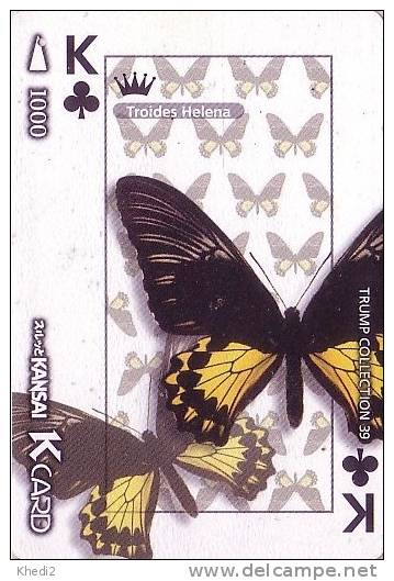 Carte à Jouer Japon - Animal - Série Jeu De Cartes 39/54 - PAPILLON / Roi De Trèfle - BUTTERFLY Japan Playing Card - 48 - Jeux