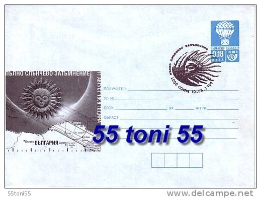 BULGARIA ASTRONOMY- TOTAL ECLIPSE SUN - Postal Stationery + Special Cancellation First Day - Europa