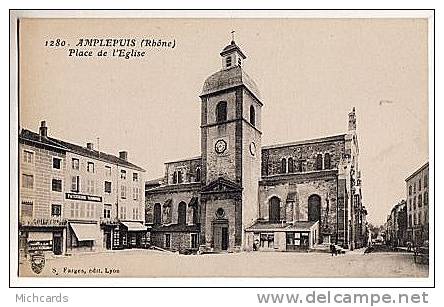 CPA 69 AMPLEPUIS - Place De L Eglise - Amplepuis