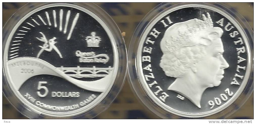 AUSTRALIA $5  COMMONWEALTH GAMES MELBOURNE 2006 BATON RELAY SPORT SILVER  PROOF CV$80A READ DESCRIPTION CAREFULLY !!! - Autres & Non Classés