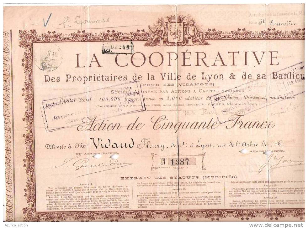 COOPERATIVE PROPRIETAIRES  DE LYON - A - C