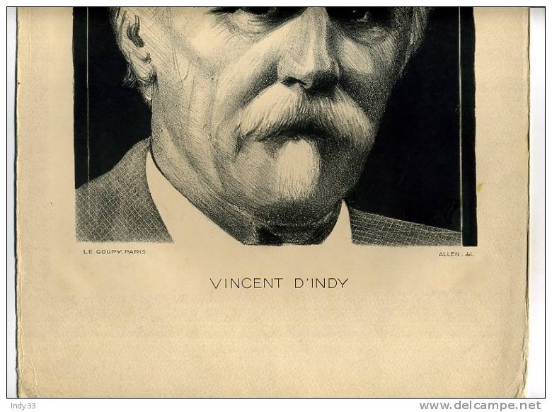 - PORTRAIT DE VINCENT D´INDY . LITHO DEBUT DU XX´e S. - Autres & Non Classés