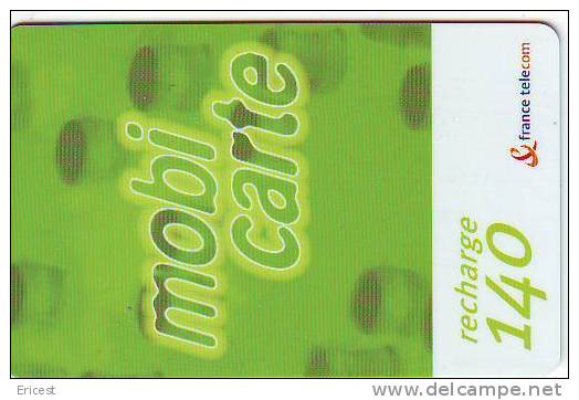 MOBICARTE 140 FRANCS 05/00 Au 06/2003 Sans Cadre, Code Et Numéro Noirs ETAT COURANT - Cellphone Cards (refills)