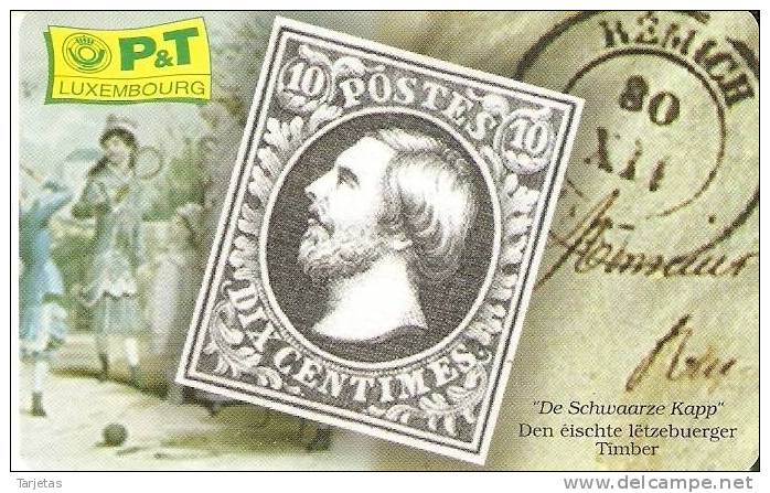 TARJETA DE LUXEMBURGO DE UN SELLO  (STAMP) - Timbres & Monnaies