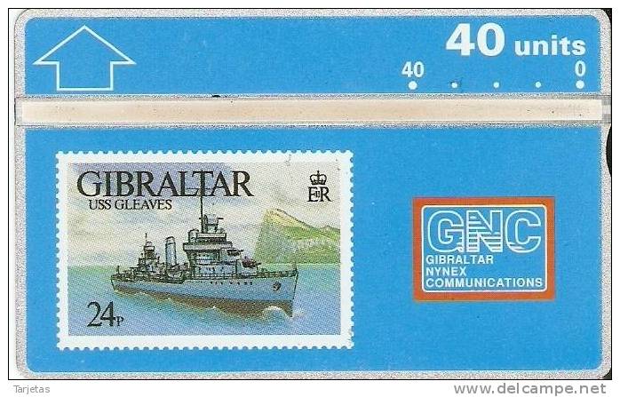 TARJETA DE GIBRALTAR DE UN SELLO DE UN BARCO NUEVO-MINT (STAMP-SHIP) - Francobolli & Monete