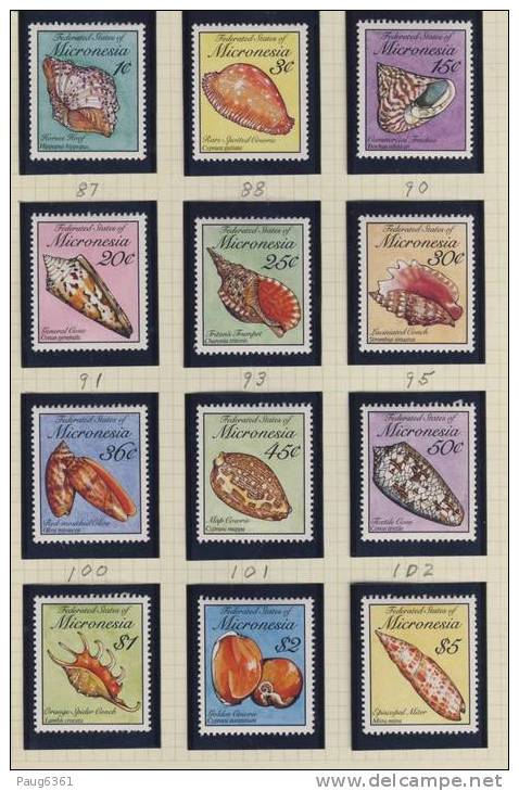 MICRONESIE 1989 COQUILLAGES Scl N°83/102  NEUF MNH**  LLL400B - Coneshells