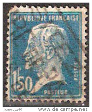 Timbre France Y&T N° 181 (1) Obl. 2e Choix.  Type Pasteur.  1 F. 50. Bleu. Cote 0,30 € - 1922-26 Pasteur