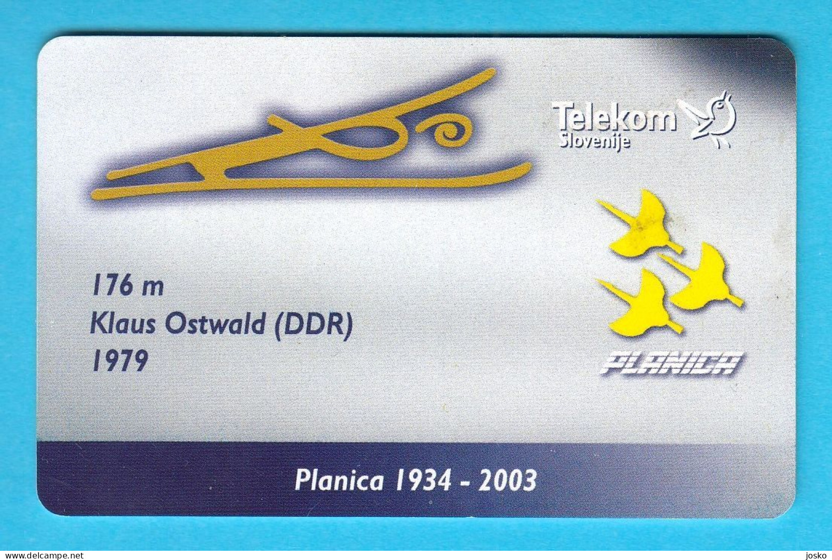 PLANICA SKI JUMPING - Klaus Ostvald .. Slovenia Rare Card Only 1.993 Ex. Saut à Ski Skispringen Salto Con Esquís Skiing - Slovenia