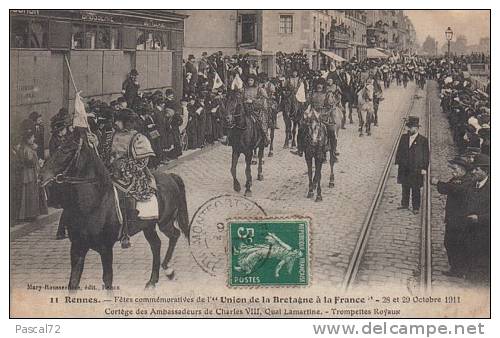 CPA RENNES Fêtes Commémoratives De L´Union De La Bretagne à La France Animée 1911 - Rennes