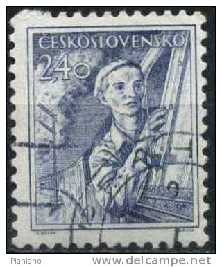 PIA - CEC - 1954 : Cecoslovacchia Al Lavoro : Ferroviere - (Mi 862) - Used Stamps