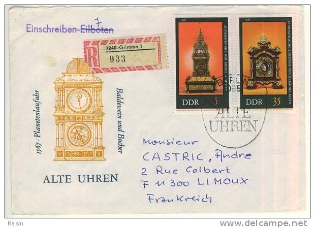 RDA  FDC   Horloges Anciennes    3  Devants  D´enveloppes   Ayant Circulé - Briefe U. Dokumente