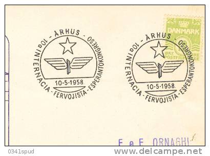 1958 Danemark Arhus  Esperanto  Sur Lettre éntiere - Esperánto