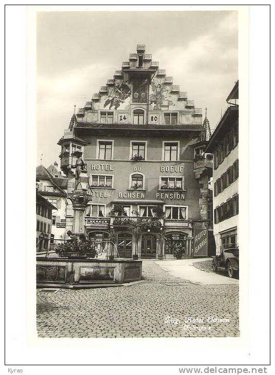 SUISSE . HOTEL PENSION DU BOEUF . ZUG . HOTEL OCHSEN KOLINPLATZ (1480 ) - Zoug