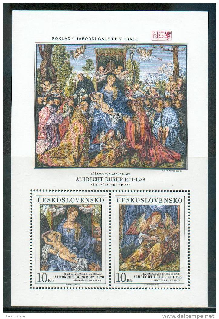 Tchécoslovaquie Czechoslovakia 1989 / Peinture De Dürer / Painting By Dürer - Madonne