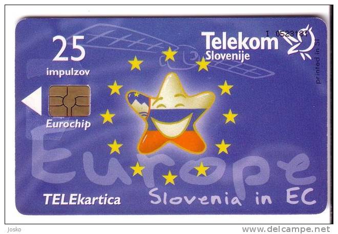 SLOVENIA IN EC - European Union EU  ( Slovenia Rare Card - 9.990 Ex.)  Flag - Drapeau - Fahne - Bandera - Bandiera Flags - Slowenien