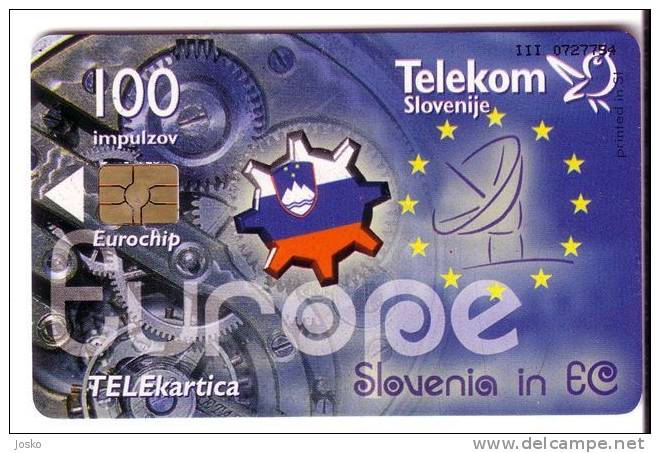 SLOVENIA IN EC - European Union EU  ( Slovenia Rare Card - 9.979 Ex.)  Flag - Drapeau - Fahne - Bandera - Bandiera Flags - Slovénie