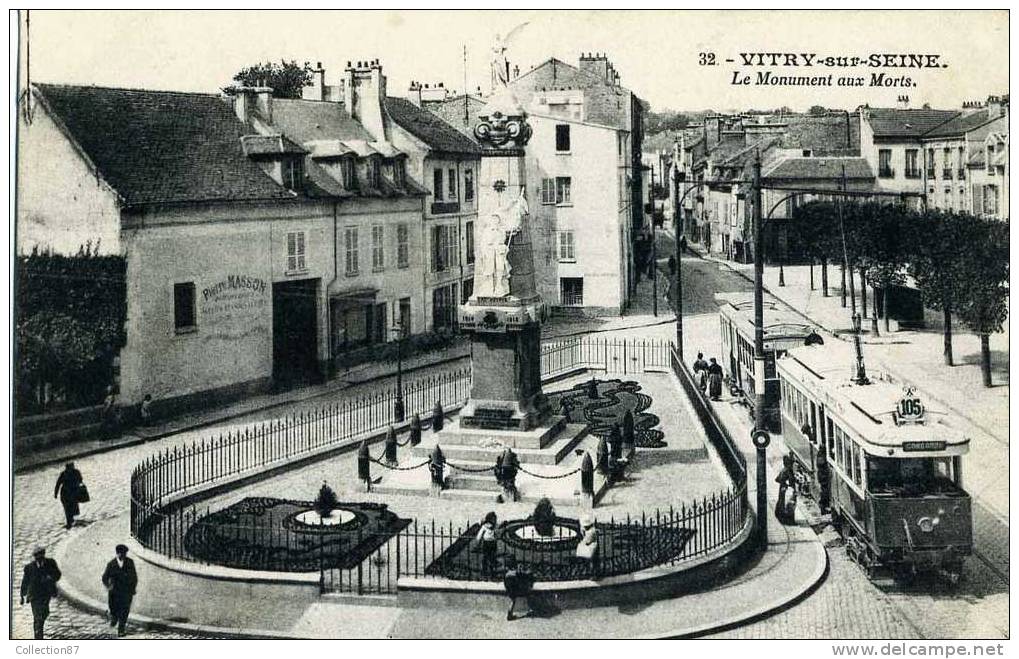 94 - VAL De MARNE - VITRY Sur SEINE - MONUMENT Aux MORTS - TRAMWAY - Vitry Sur Seine