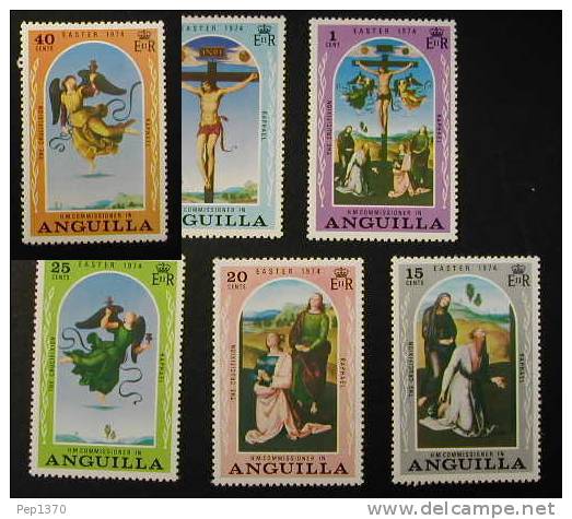 ANGUILLA 1974 - PAQUES EASTER PASCUA - YVERT 155-160 - Pascua