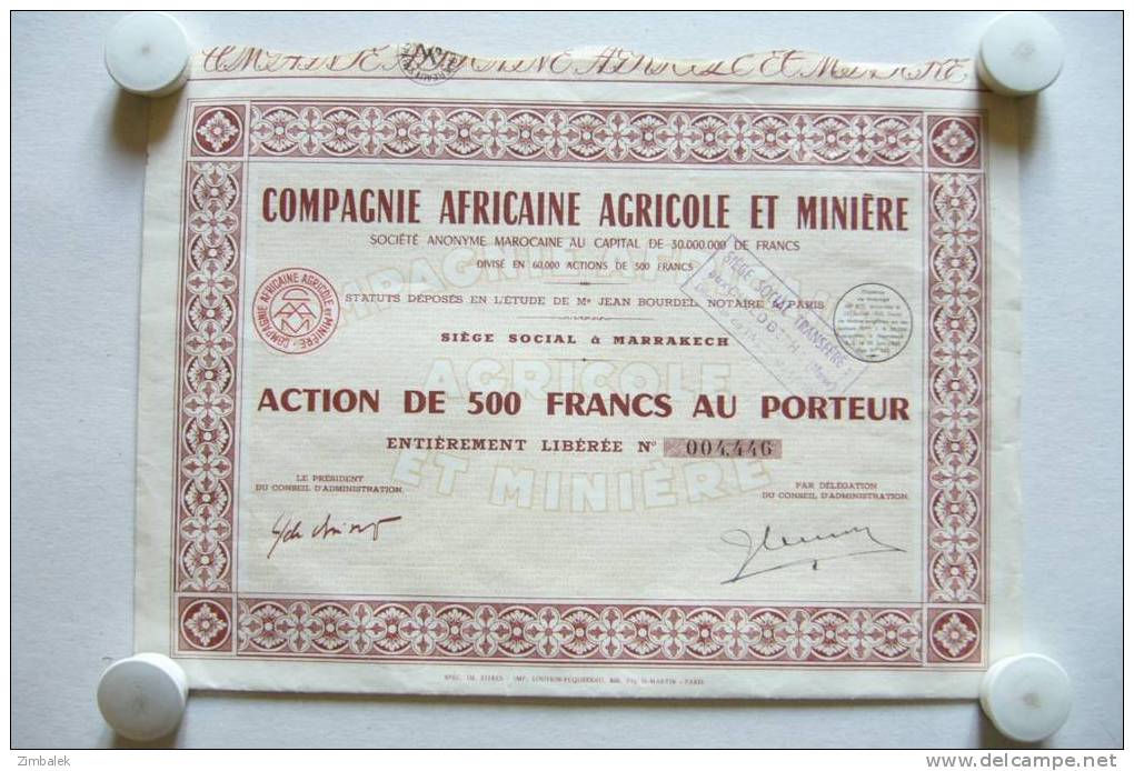 COMPAGNIE AFRICAINE AGRICOLE ET MINIERE - Afrika