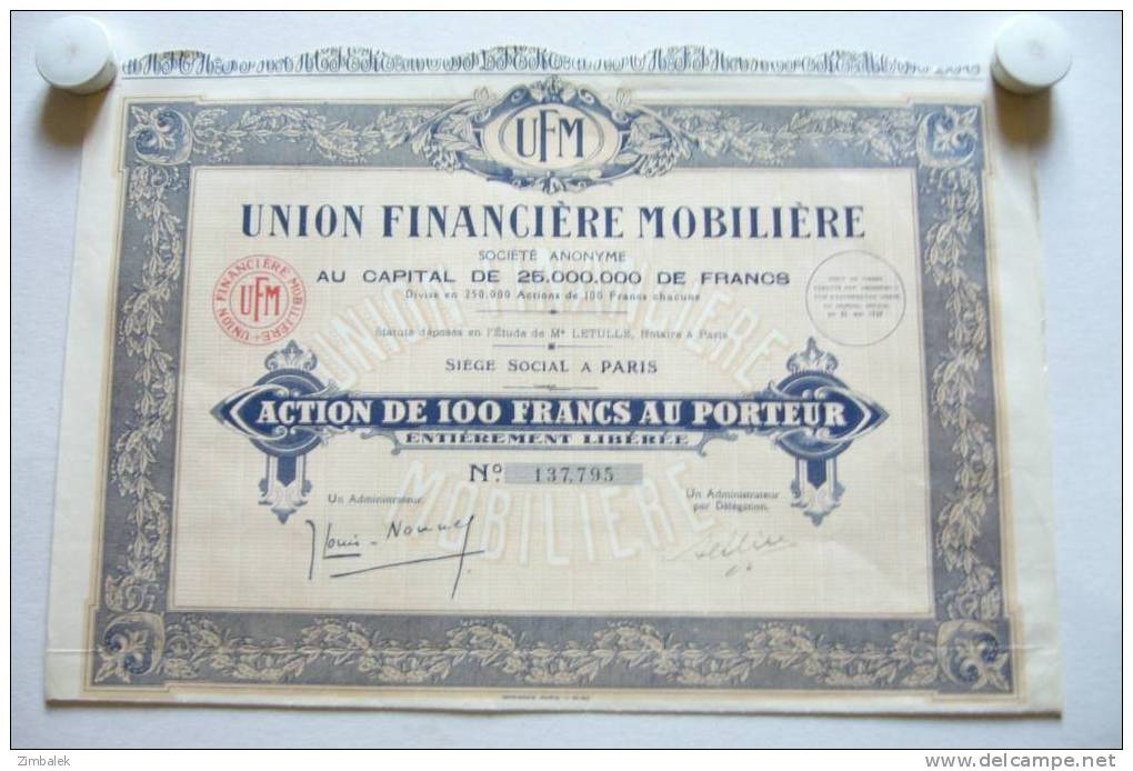 UNION FINANCIERE MOBILIERE - Banque & Assurance