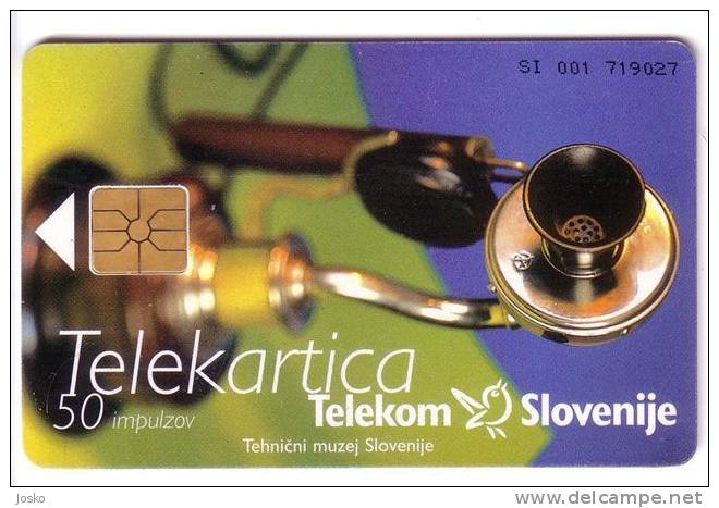 OLD TELEPHONE 1. ( Slovenia - Rare Card , Only 10.000 Ex ) Phone Telephones Phones Telefono Telefon Athletics Athletisme - Slowenien