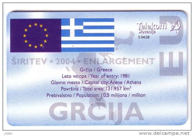 SPRING IN EUROPE - GREECE  ( Slovenia - Only 5.934 Ex ) Grece Greek Athens Parthenon Flag Drapeau Fahne Bandera Bandiera - Slovenië