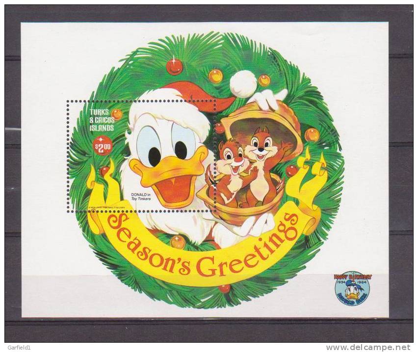 Turks & Caicos  Islands  Donald Duck   Block   ** - Turcas Y Caicos