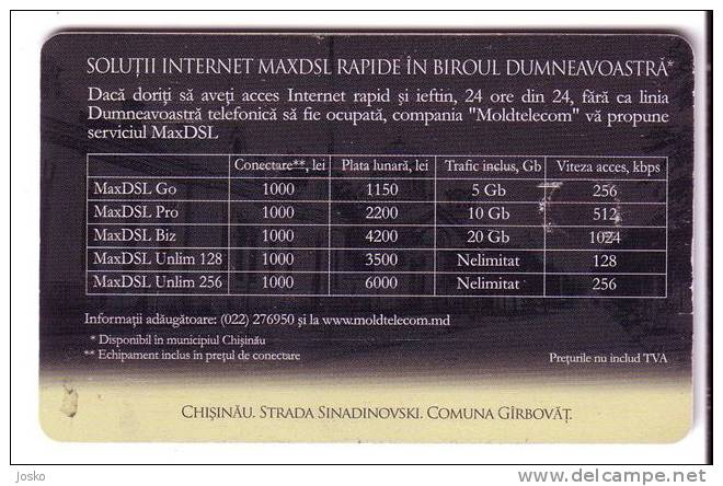 MOLDOVA 200. Units  -  Rare Card 26.000  Ex. ** City View - Moldova