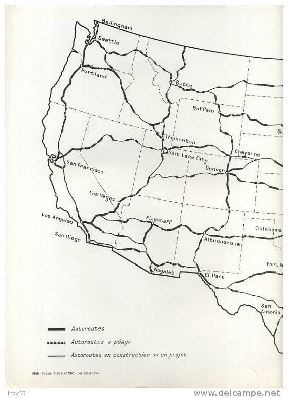 - LES AUTOROUTES AUX U.S.A. . CARTE  EDITEE EN 1965 - Monde