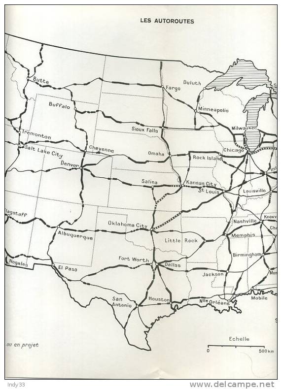 - LES AUTOROUTES AUX U.S.A. . CARTE  EDITEE EN 1965 - Wereld