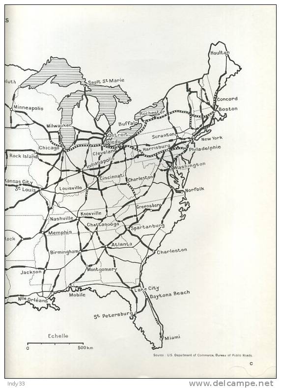 - LES AUTOROUTES AUX U.S.A. . CARTE  EDITEE EN 1965 - World