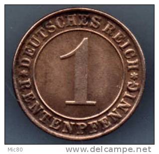 Allemagne 1 Pfennig 1924 J Tb+/ttb - 1 Rentenpfennig & 1 Reichspfennig