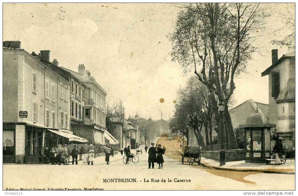 42 MONTBRISON Rue De La Caserne  Superbe Animation  1915 - Montbrison