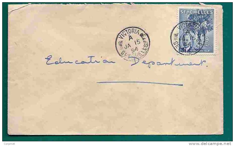 FLORA - COCO-DE- MER Stamp On Local Clean SEYCHELLES 1954 COVER - Bäume