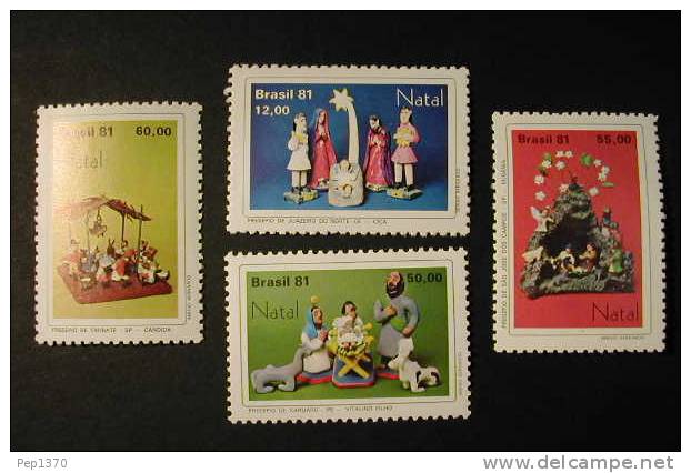 BRASIL 1981 NOEL NAVIDAD CHRISTMAS 4 STAMPS - YVERT 1505-1508 - Neufs