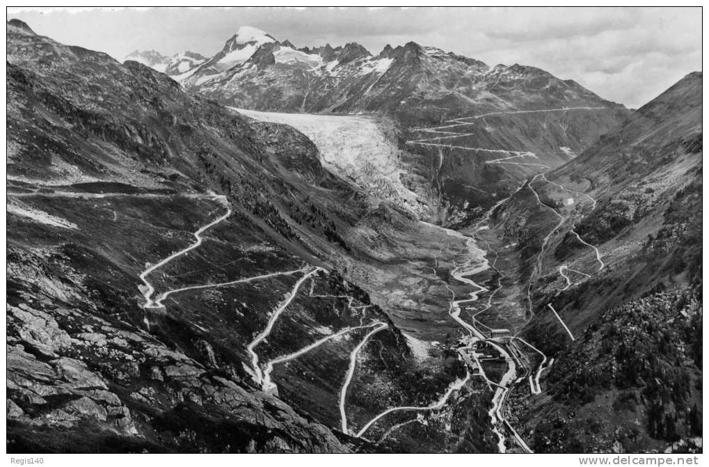 Gletsch Mit Grimsel Und Furkastrasse - Other & Unclassified