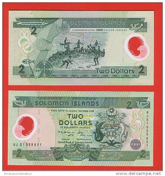 SALOMON  2 DOLARES  2001  KM#23  PLANCHA/UNC/SC  POLIMERO  DL-2808 - Solomon Islands