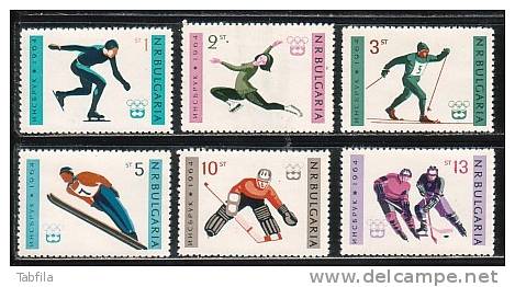 BULGARIA / BULGARIE - 1964 - Jeux Olimpiques Hiver - Innsbruck´64 - 6v** - Unused Stamps