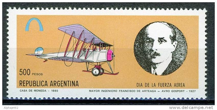 Aviation - Journée De La Force Aérienne - ARGENTINE - Biplan Avro Gosport - N° 1227 ** - 1980 - Neufs