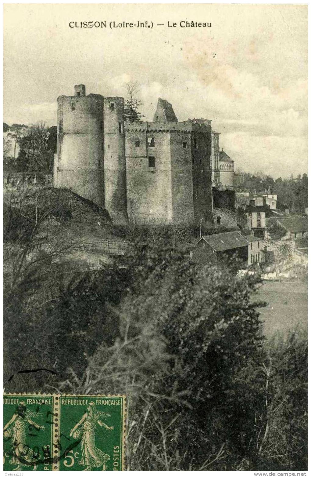 44 CLISSON Le Château  Joli Plan  1917 - Clisson