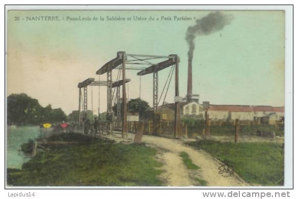 803 C/ CPA  NANTERRE   (92)   PONT LEVIS DE LA SABLIERE ET L' USINE DU PETIT PARISIEN - Nanterre