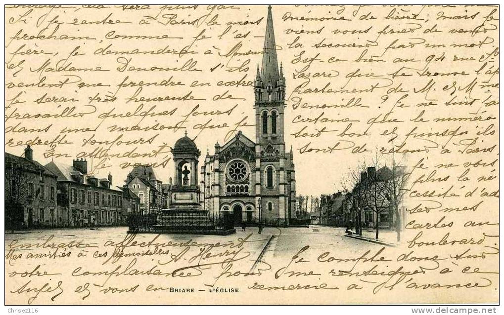 45 BRIARE L'église  Joli Plan   Précurseur  1905 - Briare