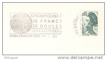 1986 France 01  Bourg En Bresse   Boules Bowls Bocce - Bowls