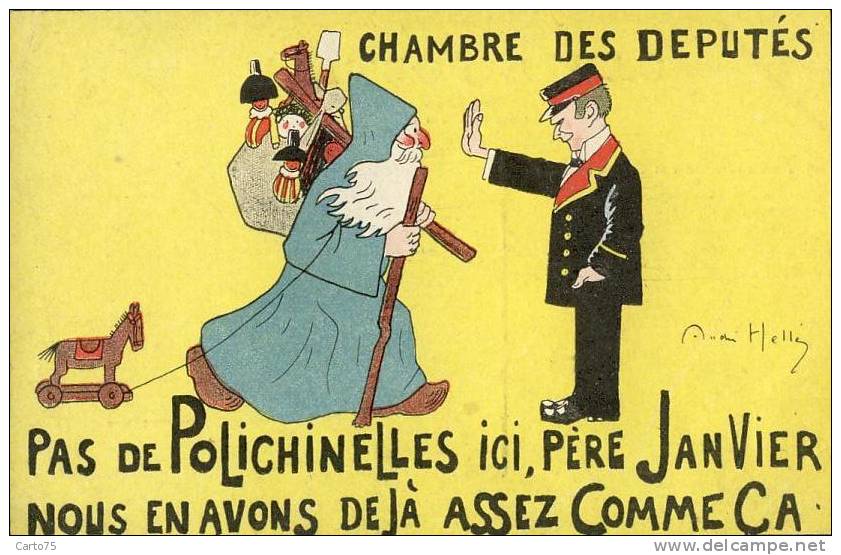 ILLUSTRATEURS - André Hellé - Père Noël - Père Janvier - Jouets - Politique - Humour - Autres & Non Classés