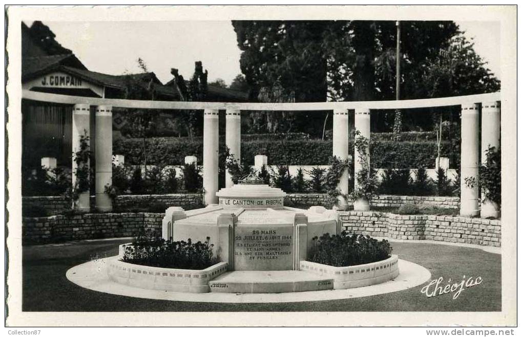 24 - DORDOGNE - RIBERAC - GUERRE 1939-1945 - MONUMENT Des FUSILLES Du 26 Mars 1944 - Riberac