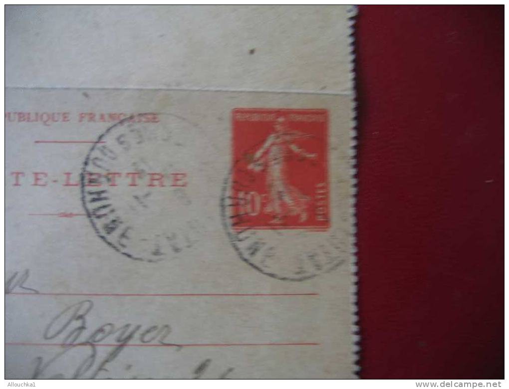 MARCOPHILIE LETTRE CARTE LETTRE ENTIER POSTAUX / DE LA CIOTAT POUR AUBAGNE LE 12/11/1917 - Cartes-lettres