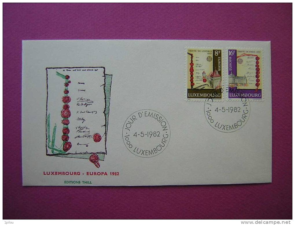 LUXEMBOURG. EUROPA. ENVELOPPE 1er JOUR. TRAITES DE LONDRES 1867 ET DE PARIS 1951. - 1982